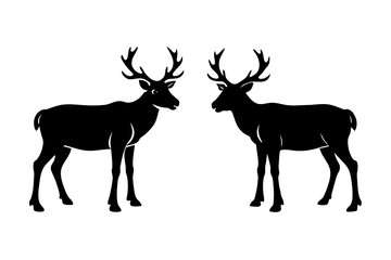 caribou silhouette vector illustration