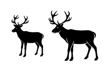 caribou silhouette vector illustration