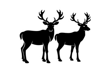 caribou silhouette vector illustration