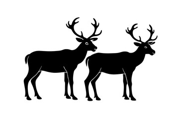 caribou silhouette vector illustration