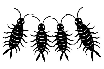 centipede silhouette vector illustration