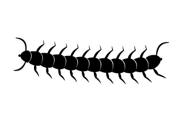 centipede silhouette vector illustration