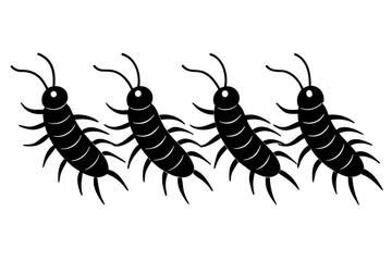 centipede silhouette vector illustration