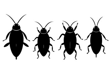 cockroach silhouette vector illustration - obrazy, fototapety, plakaty