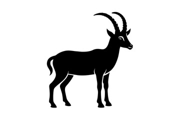 ibex silhouette vector illustration