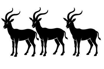 ibex silhouette vector illustration