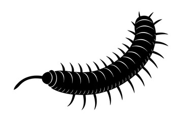 millipede silhouette vector illustration 