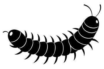 millipede silhouette vector illustration 