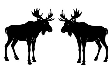 moose silhouette vector illustration