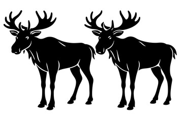 Fototapeta premium moose silhouette vector illustration