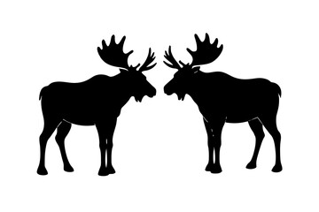 moose silhouette vector illustration