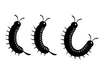millipede silhouette vector illustration 