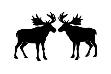 moose silhouette vector illustration