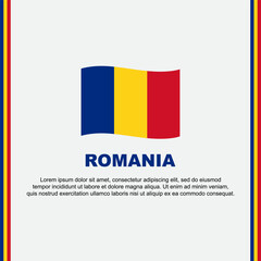 Romania Flag Background Design Template. Romania Independence Day Banner Social Media Post. Romania Cartoon