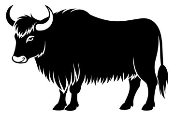 yak cow silhouette vector illustration