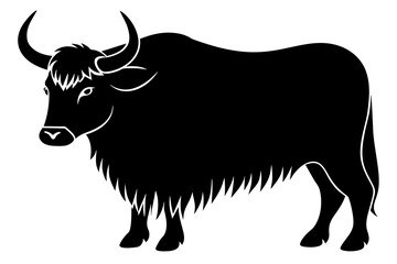 yak cow silhouette vector illustration