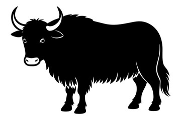 yak cow silhouette vector illustration