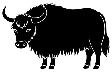 yak cow silhouette vector illustration