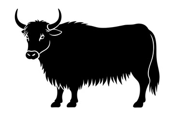 yak cow silhouette vector illustration