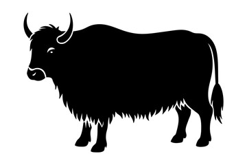 yak cow silhouette vector illustration
