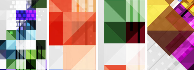 Square abstract poster set. Vector Illustration For Wallpaper, Banner, Background, Card, Book Illustration, landing page