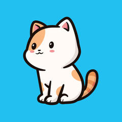 vector illustration of cute cartoon cat