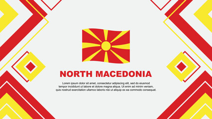 North Macedonia Flag Abstract Background Design Template. North Macedonia Independence Day Banner Wallpaper Vector Illustration. North Macedonia Background