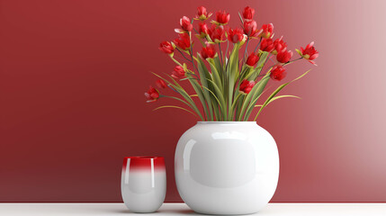 vase with flowers  high definition(hd) photographic creative image