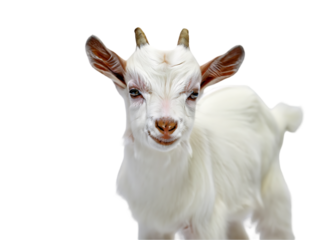 lonely goat standing alone in a white isolated farm in amsterdam netherlands