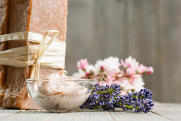 Cosmetic cream and soaps with lavender