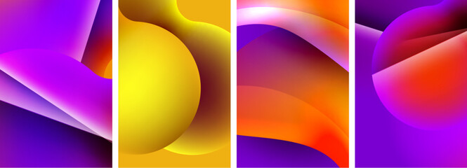 Liquid abstract shapes with gradient colors. Abstract backgrounds for wallpaper, business card, cover, poster, banner, brochure, header, website