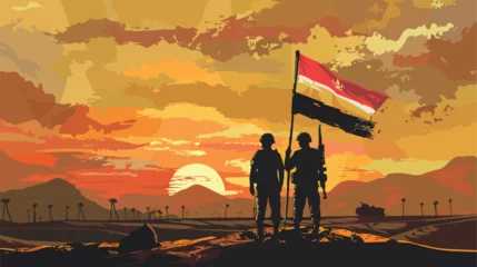 Fotobehang Memorial day for 6th October Egypt war - Arabic cal © iclute3