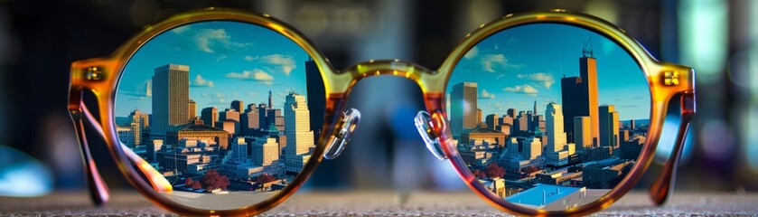 Fototapeta na wymiar Transform reality into art! Visualize the innovative concept of glasses that change the way wearers see the world, turning everyday scenes 