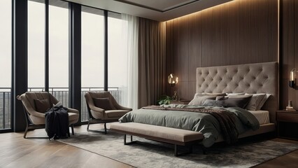 Design of a modern bedroom