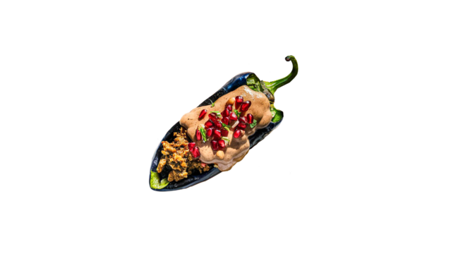chiles en nogada on a transparent background