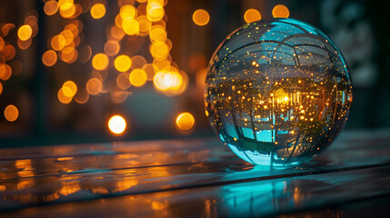 modern digital technology globe on table, tech wallpaper or background 