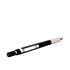 Black handle mechanical pencil 3D rendering. Advertising signs. Product design. Product sales. Product code.