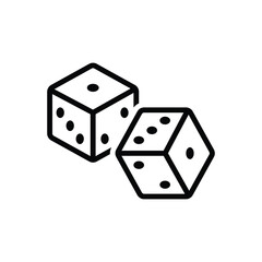 Black line icon for dice