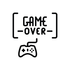 Black line icon for game over