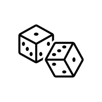 recommend clip art: Black line icon for dice