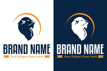 simple modern bison illustration vector logo design © wastucitra