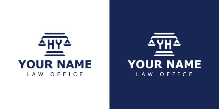 Letter HY and YH Legal Logo, suitable for lawyer, legal, or justice with HY or YH initials