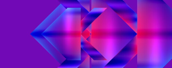 Colorful metallic geometric shapes. Vector Illustration For Wallpaper, Banner, Background, Card, Book Illustration, landing page