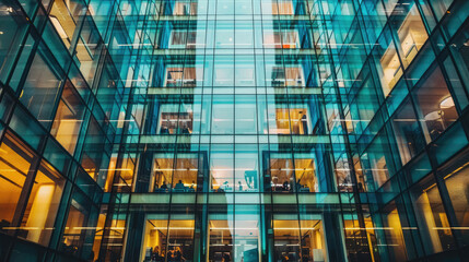 Obraz premium People Work in Office and Banking Buildings