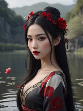 japanese woman, gueixa.