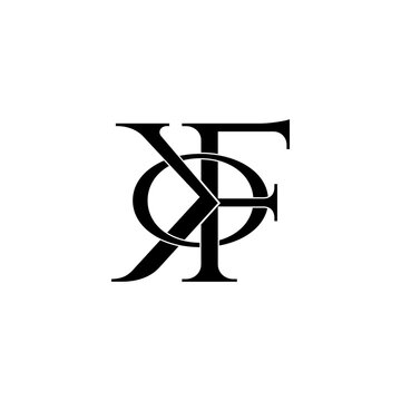 kfo lettering initial monogram logo design
