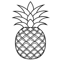 illustration of Pineapple line art vector