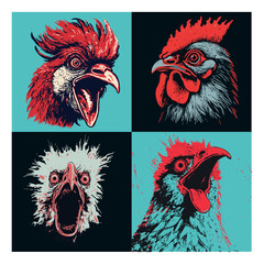 head angry chicken rooster