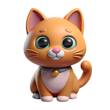 Cat, 3d render vector cartoon icon