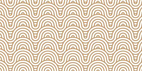 Fototapeta na wymiar Overlapping Pattern Minimal diamond geometric waves spiral abstract circle wave line. Brown seamless tile stripe geometric create retro square line backdrop pattern background.